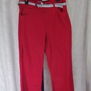Lee Rider Red Jeans with belt NWOT Size 12M